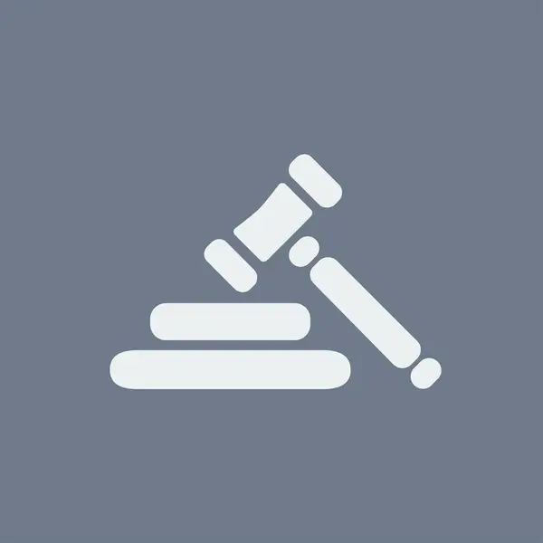 Δημοπρασία Σφυρί Εικονόγραμμα Εικονίδιο Σφυρί Δικαστή Δίκαιο Επίπεδη Σχεδίαση Στυλ — Διανυσματικό Αρχείο