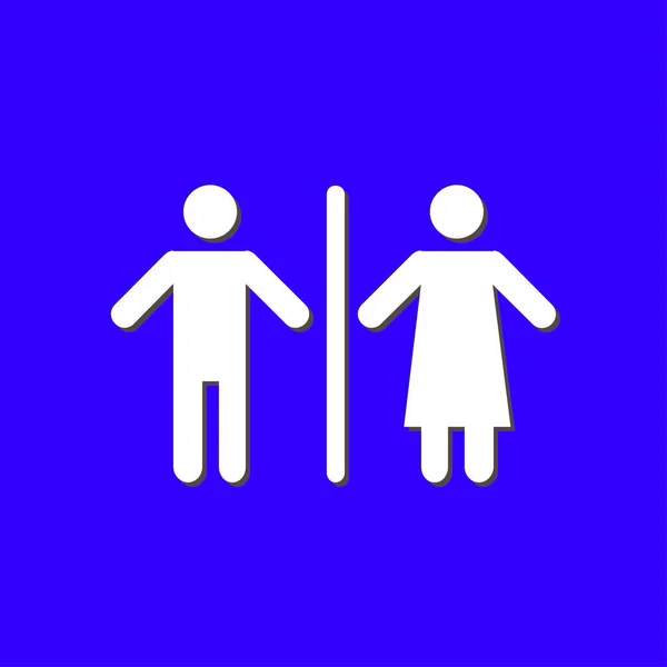 Ikona Znak Mężczyzn Kobiet Płaska Konstrukcja — Wektor stockowy