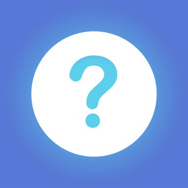 Soru işareti işareti simgesi. Yardım simgesi. SSS işareti. Düz tasarım stili. 