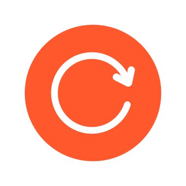 Dairesel ok işareti simge vektör. Sağa taşır oku.