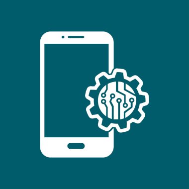 Teknolojik aygıt elektronik devre. Teknoloji düzeni kare simgesi. 