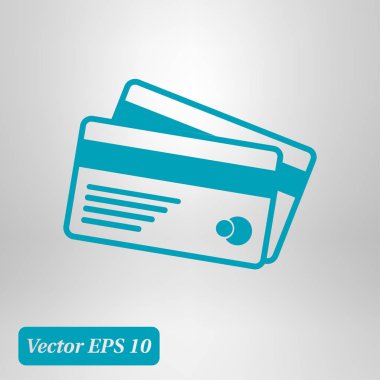 Vektör kredi kartları simgesi. Düz tasarım stili. 