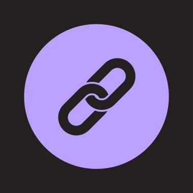 Bağlantı tek simge. Zincir bağlantı simgesi. Kaynağına bağlantı simgesi.