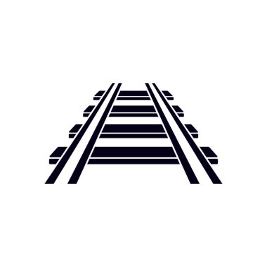 Demiryolu simgesi. İşareti tren. Parça yolu sembolü.  