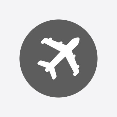 Uçak simgesi. Seyahat sembolü. Alt yazıyı uçaktan uçak.