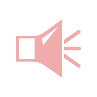 Hoparlör simgesi. Hoparlör ses işareti simgesi. Sembol ses. Düz tasarım stili. 