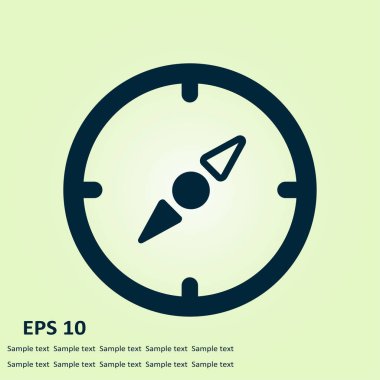 Vektör pusula simgesini. Yöreden yönde. Düz tasarım stili.