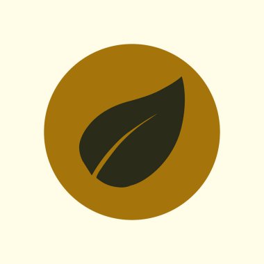 Yaprak simgesi. Taze doğal ürün. Organik ürün simgesi. Düz tasarım stili.