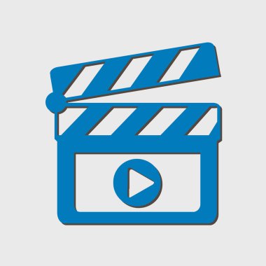 Film yapımcısı clapper kurulu simgesi. Düz tasarım stili.