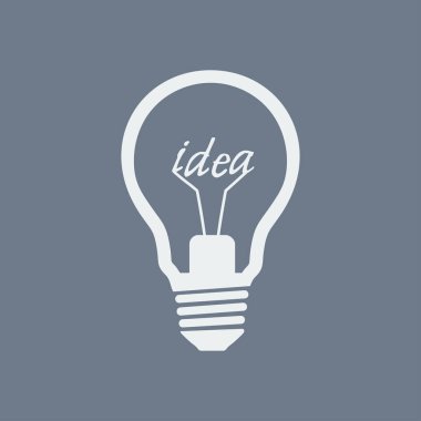 Işık lamba işareti simgesi. Fikir sembolü. Düz tasarım stili.