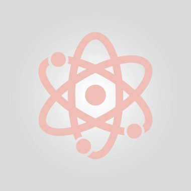Atom işareti simgesi. Atom bölümü simgesi. Düz tasarım stili.