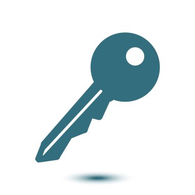 Anahtar simgesi. Kilit simgesi. Güvenlik işareti. Düz tasarım stili.