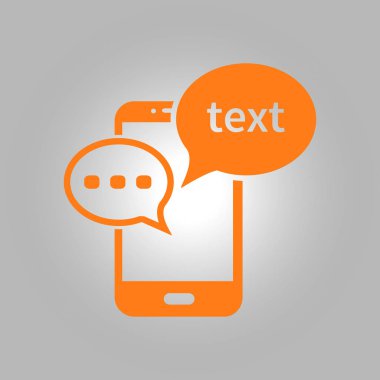 Mobil sohbet simgesi. Cep telefonu Web sohbet ve iletişim temsil eden.