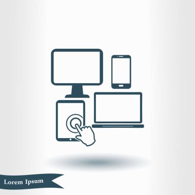 Akıllı telefon bilgisayar tablet netbook sembolü. Düz tasarım.