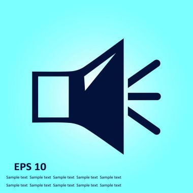 Hoparlör simgesi. Hoparlör ses işareti simgesi. Sembol ses. Düz tasarım stili. 