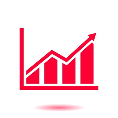 Infographic. Grafik simgesini. Büyüyen grafik erkek. Düz tasarım stili.