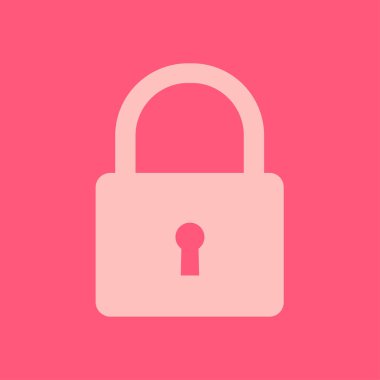 Kilit simgesi. Kullanıcı oturum açma kimlik doğrulama simgesi. Düz tasarım stili. 