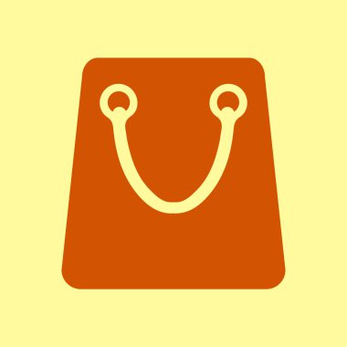 Alışveriş çantası simgesi. Butik alışveriş sembolü. Düz tasarım.