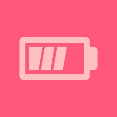 Pil şarj simge vektör. Düz tasarım stili.