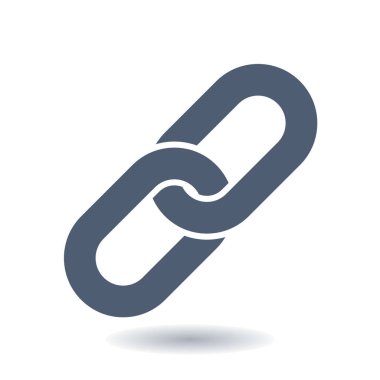 Bağlantı tek simge. Zincir bağlantı simgesi. Kaynağına bağlantı simgesi.