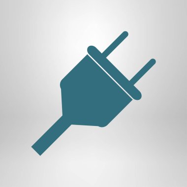 Vektör elektrik fişi web düz simgesi. Renk illüstrasyonu