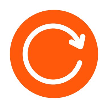 Dairesel ok işareti simge vektör. Sağa taşır oku.