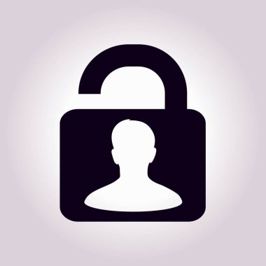 asma kilit, vektör çizim basit simgesi