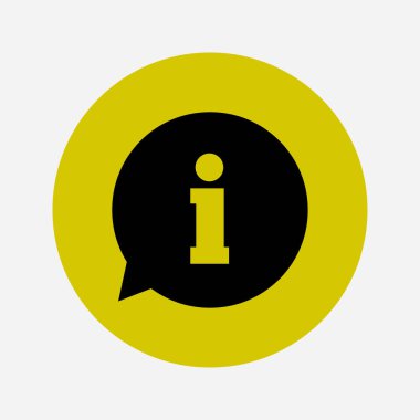 Bilgi: konuşma balonu sembolü. Düz tasarım stili