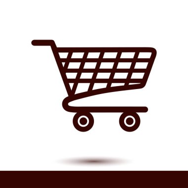 Grafik alışveriş düz simgesi. Bir ürünü Sepete Ekle.