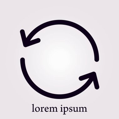 Dairesel ok işareti simge vektör. Düz tasarım stili.