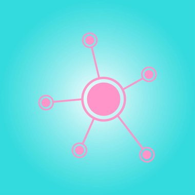 Sosyal ağ tek simge. Küresel teknoloji. İş sosyal bağlantıları ağ.