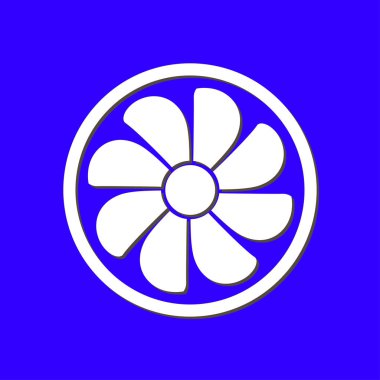 Egzoz fan simge. Vantilatör sembolü. Düz tasarım stili.