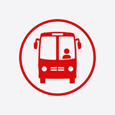 Otobüs işareti simgesi. Soyut renk illüstrasyonu