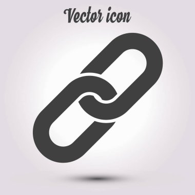 Bağlantı tek simge. Zincir bağlantı simgesi. Kaynağına bağlantı simgesi.