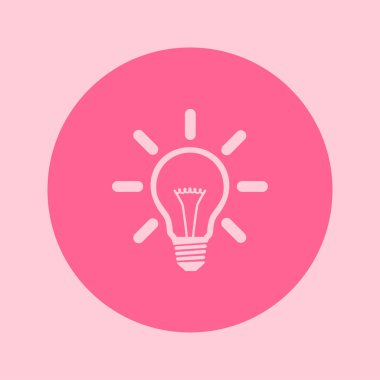 Işık lamba işareti simgesi. Fikir ampul simgesi. Düz tasarım stili.