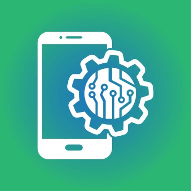 Teknolojik aygıt elektronik devre. Teknoloji düzeni kare simgesi. 