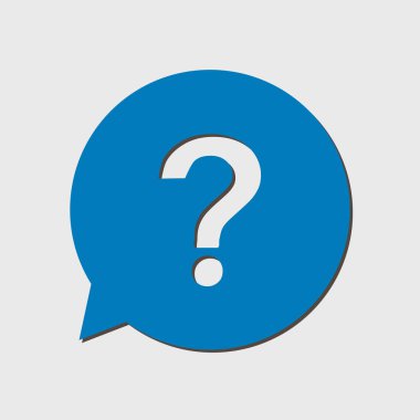 Soru işareti işareti simgesi. Yardım simgesi. SSS işareti. Düz tasarım stili. 