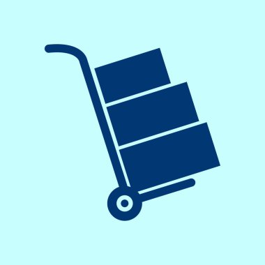 Kutuları simge kamyonla. El kamyon işareti simgesi.