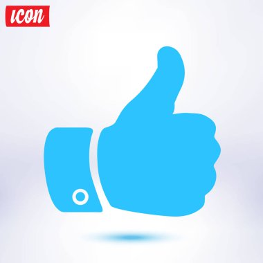 Simge gibi. El parmak tabela. Sembol başparmak. Düz tasarım stili. 