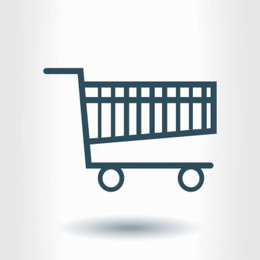 Grafik alışveriş düz simgesi. Bir ürünü Sepete Ekle.