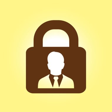 Kullanıcı oturum açma kimlik doğrulama simgesi. Düz tasarım stili.