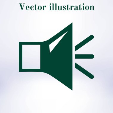 Hoparlör simgesi. Hoparlör ses işareti simgesi. Sembol ses. Düz tasarım stili. 