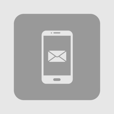 Akıllı telefon e-posta veya sms simgesi. Mobil posta işareti simgesi.