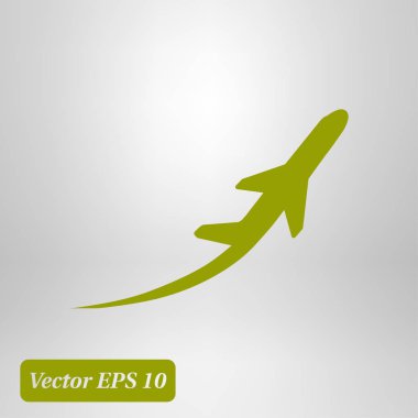 Uçak uçuş biletleri hava sinek seyahat kalkış siluet öğesi. Uçak sembolü. Seyahat etmek simge. Düz tasarım.