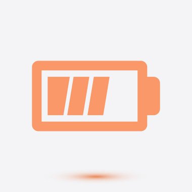 Pil şarj simge vektör. Düz tasarım stili.