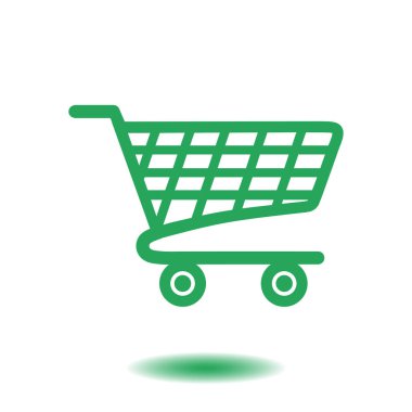 Grafik alışveriş düz simgesi. Bir ürünü Sepete Ekle.