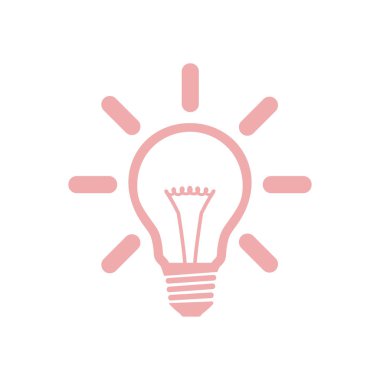 Işık lamba işareti simgesi. Fikir ampul simgesi. Düz tasarım stili.