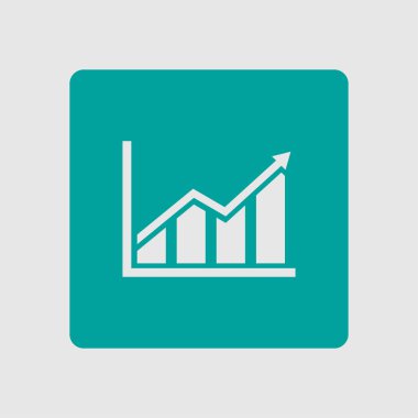 Infographic. Grafik simgesini. Büyüyen grafik erkek. Düz tasarım stili.