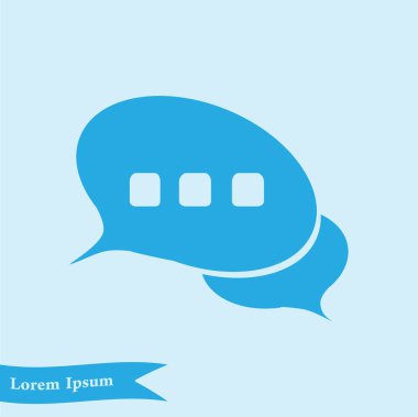 Sohbet düz Icon.Badge tartışma, diyalog, yazışma karakter.