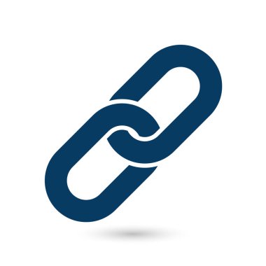 Bağlantı tek simge. Zincir bağlantı simgesi. Kaynağına bağlantı simgesi.